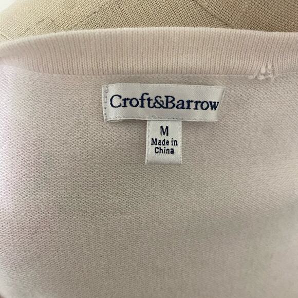 Croft & Barrow Woman Floral Pink Button Down 3/4 Sleeve Cardigan Sweater Medium - Picture 5 of 6